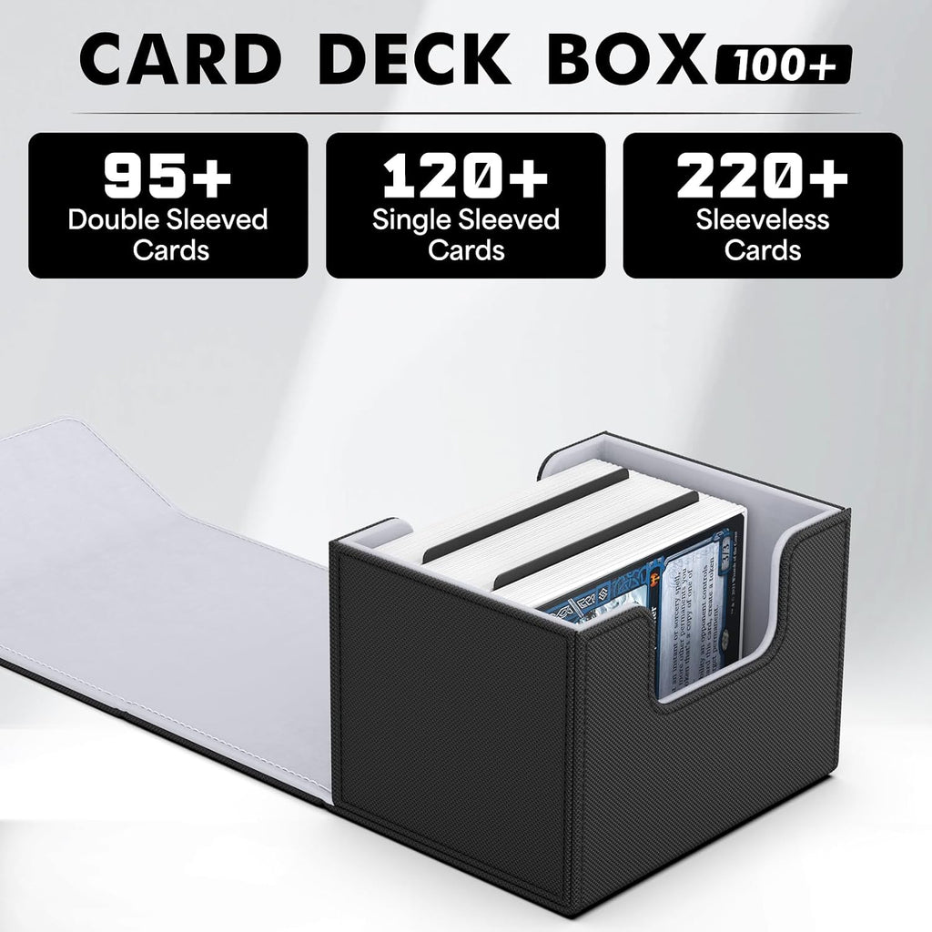MTG Deck Box Holds 120+ Single Sleeved Cards Commander Deck Box | Card Deck Box for Trading Cards Magnetic Card