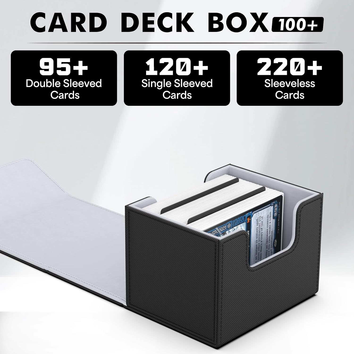 MTG Deck Box Holds 120+ Single Sleeved Cards Commander Deck Box | Card Deck Box for Trading Cards Magnetic Card