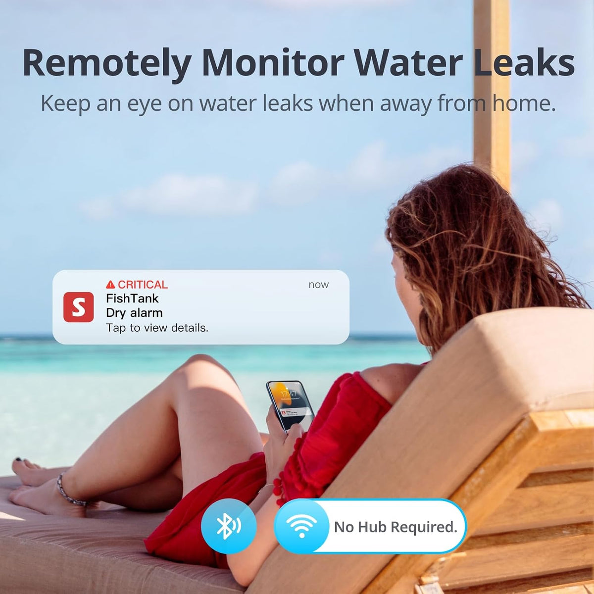 WiFi Water Leak Detector, Smart Water Sensor with 100dB Adjustable Alarm&App Alerts, IP67 Waterproof, Detector for