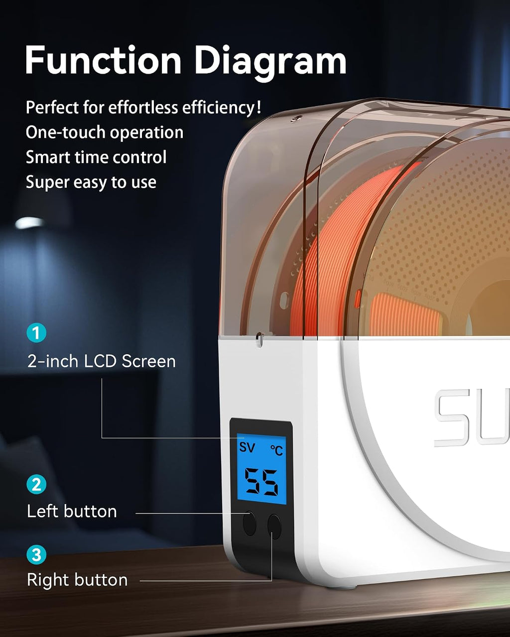 Official Filament Dryer S1 Plus, Built-in Circulation Fan, Filament Dryer Box Storage Box for 3D Printer Filament