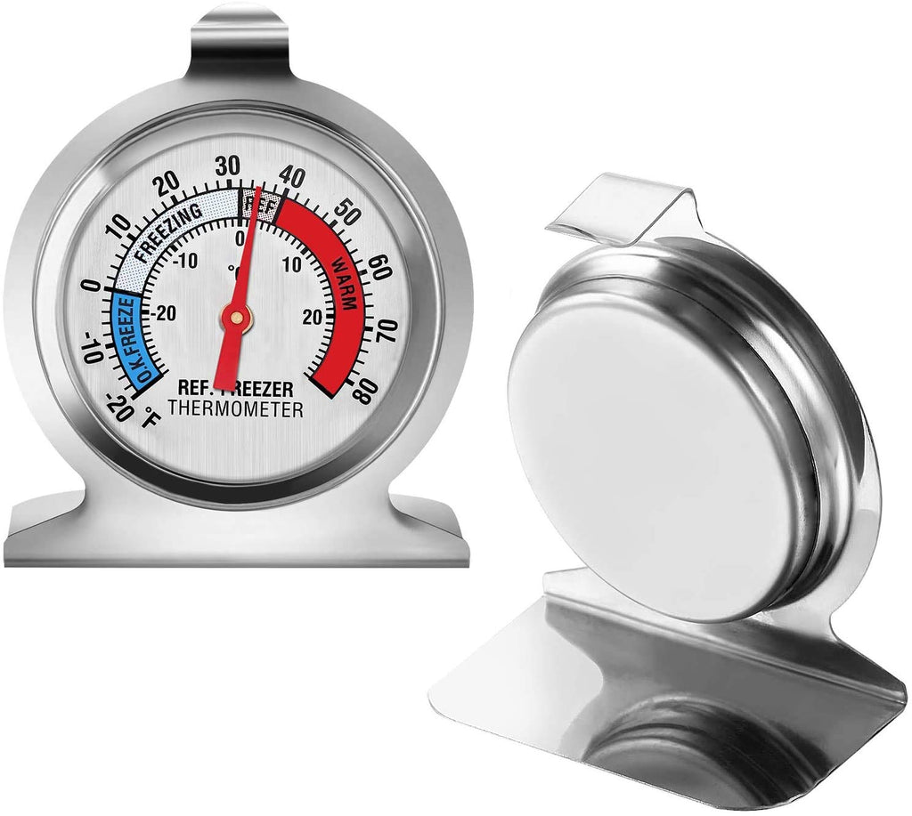 Refrigerator Thermometer, Large Dial Freezer Thermometer,Classic Series Temperature Thermometer for Refrigerator Freezer Fridge Cooler (3Pack)