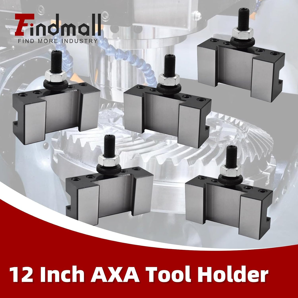 findmall 5Pcs AXA 250-102 Quick Change Tool Holder, 12 Inch Swing Diameter