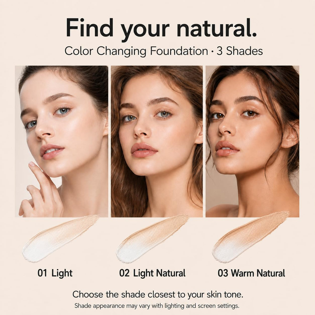 2 in1 Color Changing Korean Foundation Stick with Brush Makeup 02#