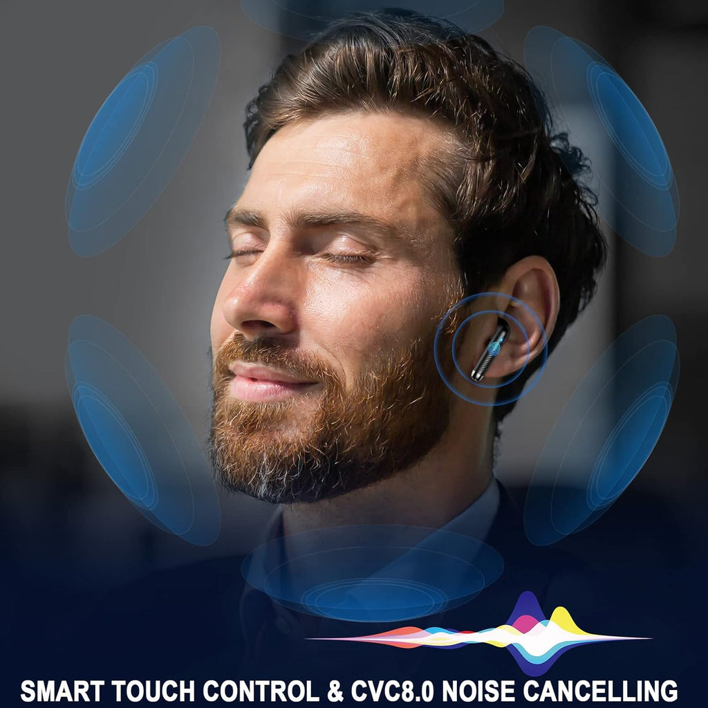 Wireless Earbuds, Bluetooth 5.4 Ear Buds LED Power Display Headphones Bass Stereo, Bluetooth Earbuds in-Ear Noise