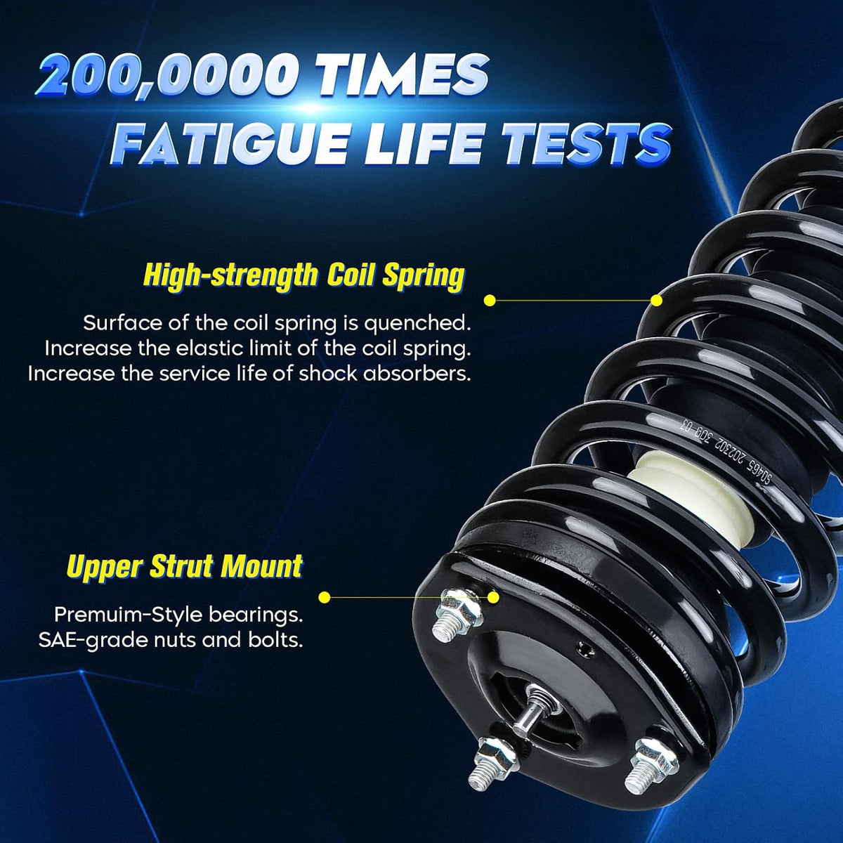 Front Strut Shock Assembly w/Coil Spring for Mazda 6 (Exc. Mazda Speed) 2003-2008, Replace 172195, Left & Right, 2PCS