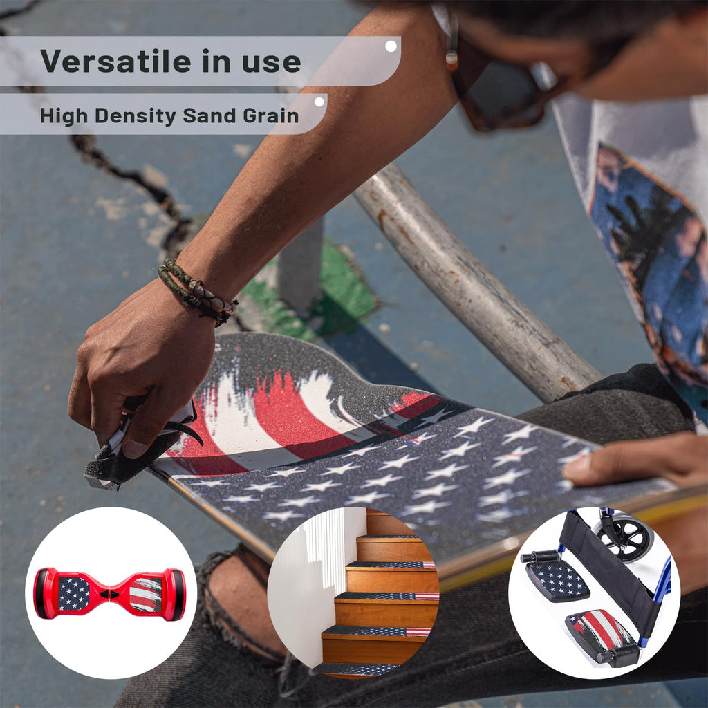 Skateboard Grip Tape, 9"x32.2", Tear-Proof | Waterproof Scooter Grip Tape, Longboard Griptape, Sandpaper for Roller