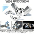 35PCS SAE Sizes Wing Nuts Assortment, 304 SS