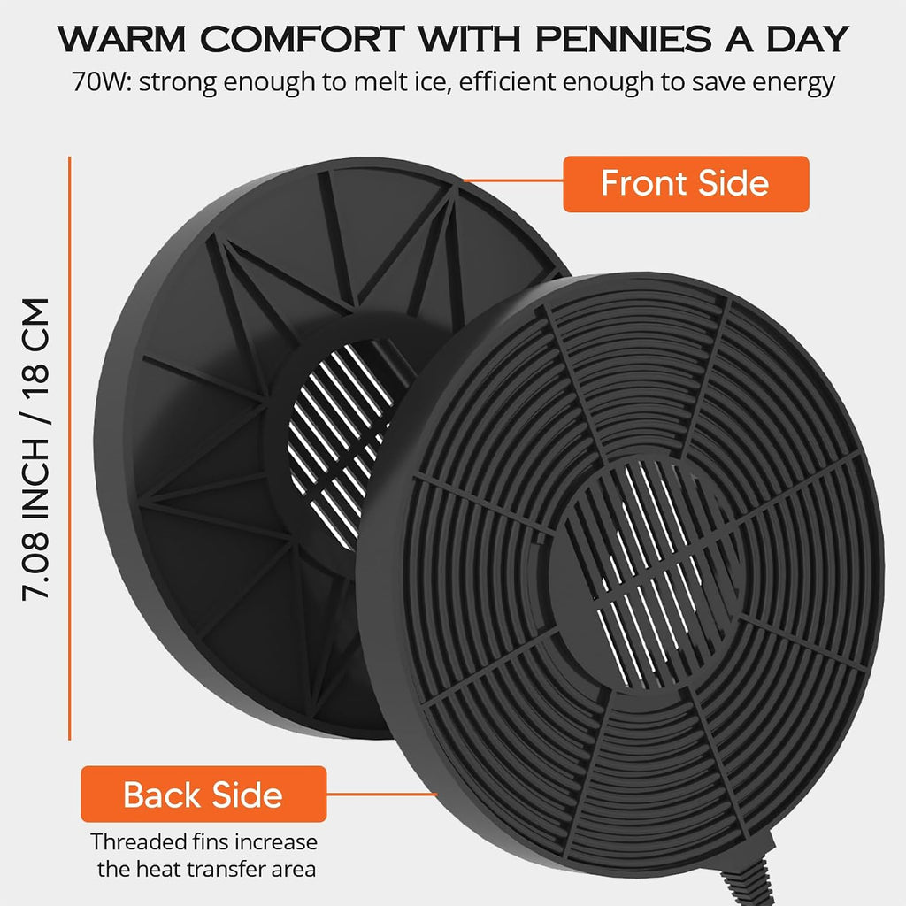 Bird Bath Heater for Outdoors in Winter, 70w Birdbath Deicer Thermostatic Controller Water Heater with 5FT Cable for