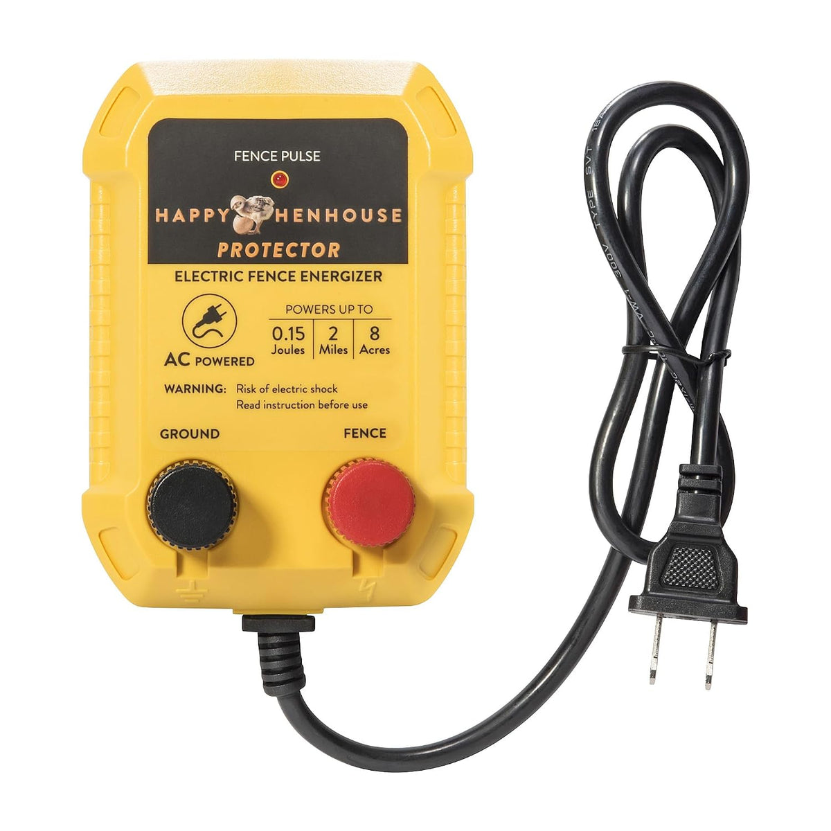 Electric Fence Charger - Powerful 110V AC Plug-in Fence Energizer for Chickens, Small Farms & Gardens - Easy Setup