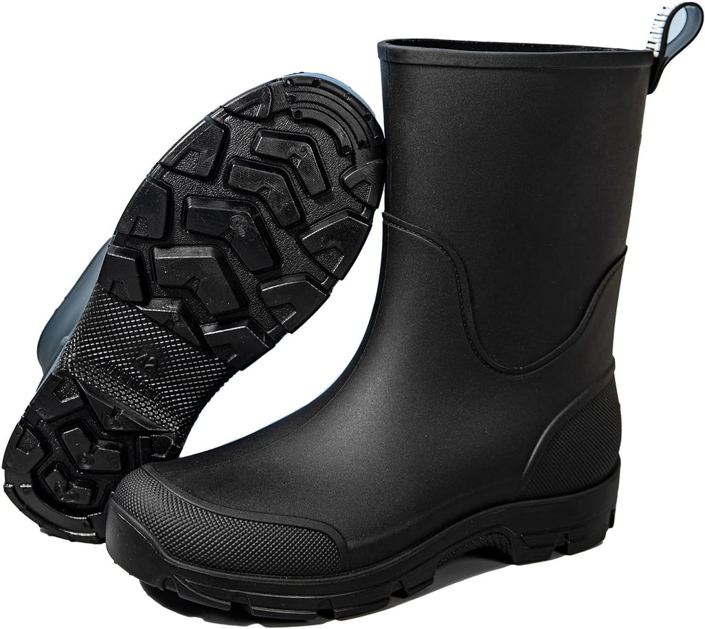 Mid Calf Garden Rain Boots for men and women,Waterproof Outdoor shoes Slip Resistant Fashion Boots