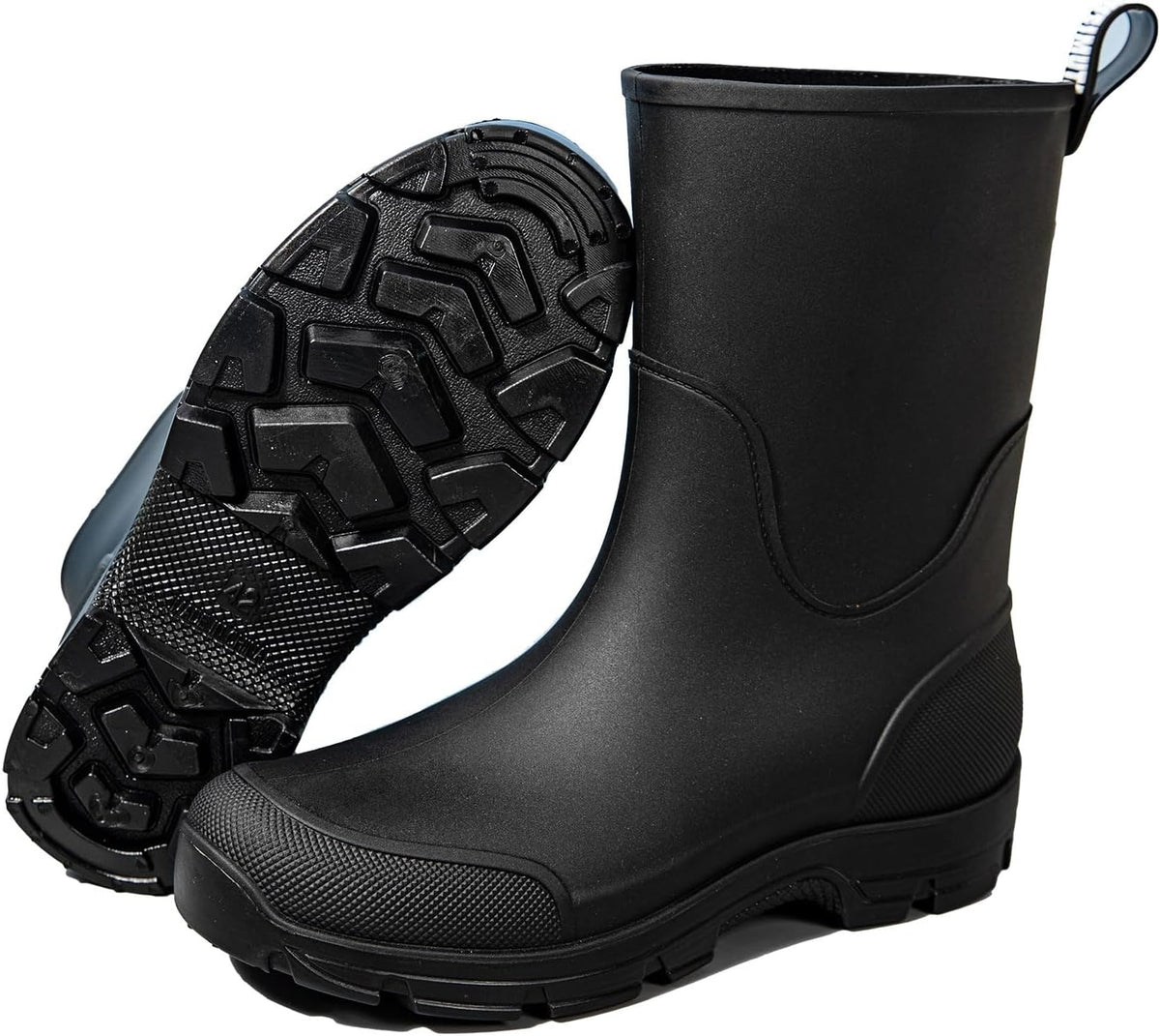 Mid Calf Garden Rain Boots for men and women,Waterproof Outdoor shoes Slip Resistant Fashion Boots