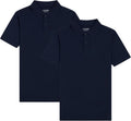Boys' School Uniform Short Sleeve Soft Jersey Polo, 2-Pack