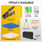 TuolandX Pass Through RJ45 Crimp Tool Kit with Tester and Carrying Case