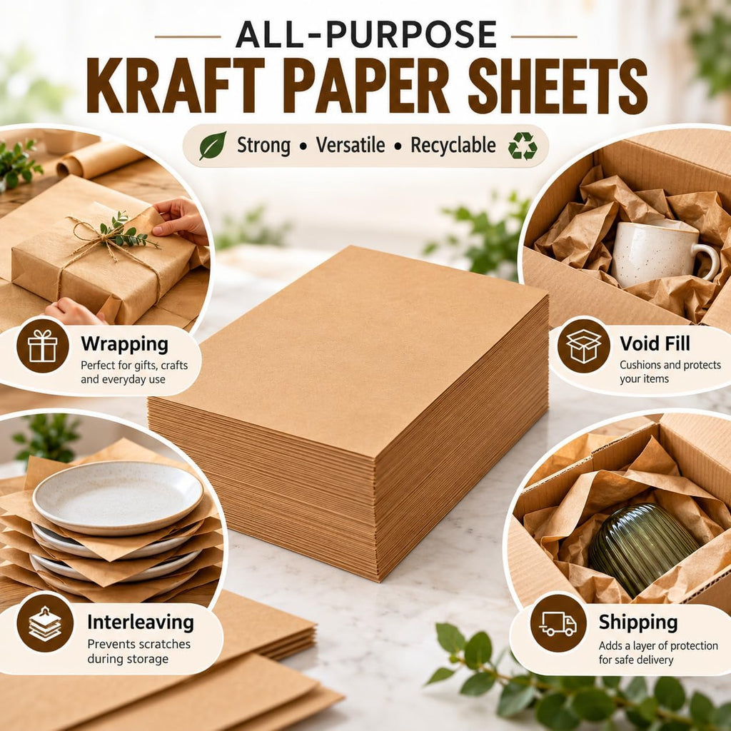 Indented Kraft Paper Sheets, 60 lb, 24 x 36 in, 210 Sheets