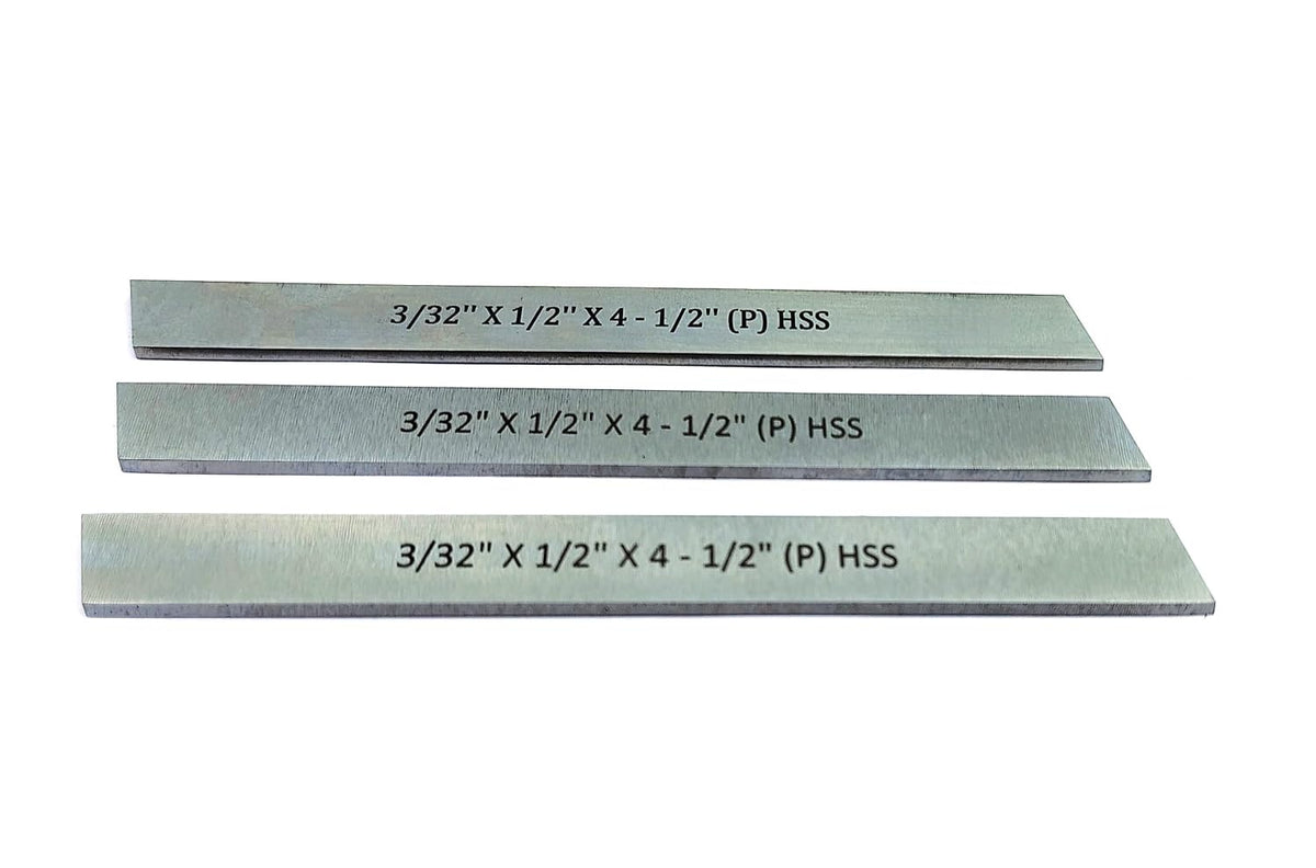 HSS Blade 3/32" X 1/2" X 4-1/2" Parting Machine Tools (3 Pcs Set)