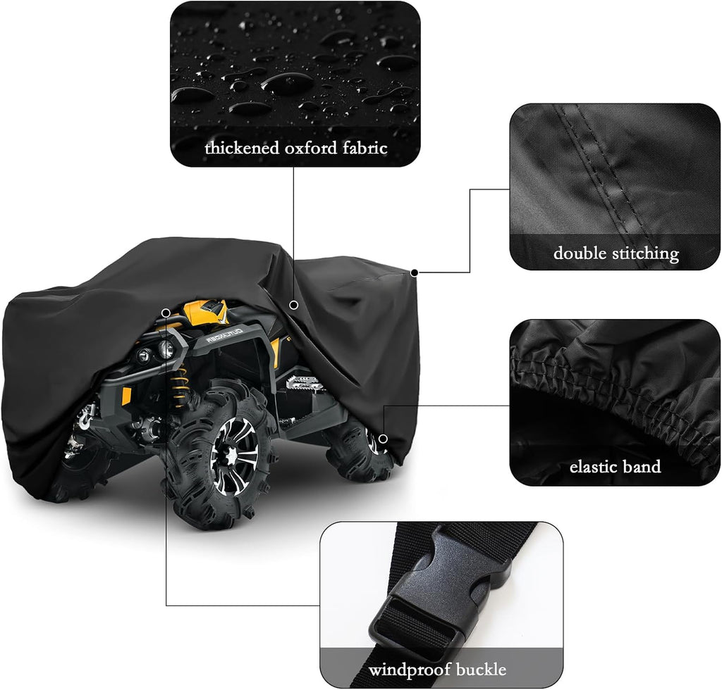 ATV Cover 210D Oxford Fabric Protection Against Water, UV, Wind | Quad Cover for Can-am, Suzuki, Kawasaki, Honda