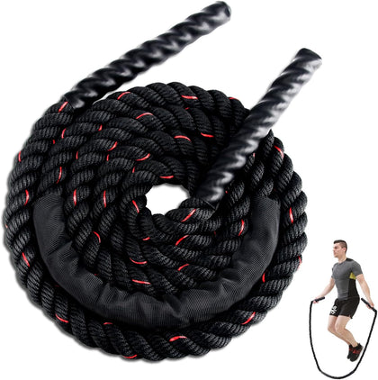 Weighted Jump Rope for Men Women, 1.5lb 2.8lb Heavy Jumping Ropes for Fitness, Adult Skipping Rope for Home Gym