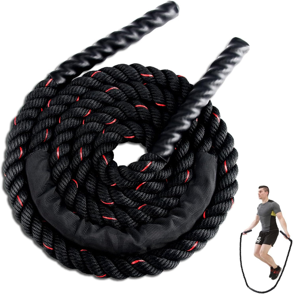 Weighted Jump Rope for Men Women, 1.5lb 2.8lb Jumping Ropes for Fitness | Adult Skipping Rope for Home Gym Exercise