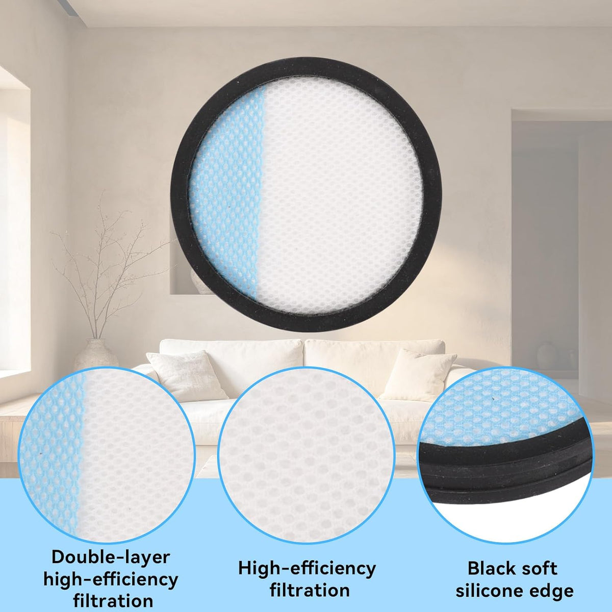 Gosknor 4pcs Vacuum Filter Replacements Compatible with Ryobi