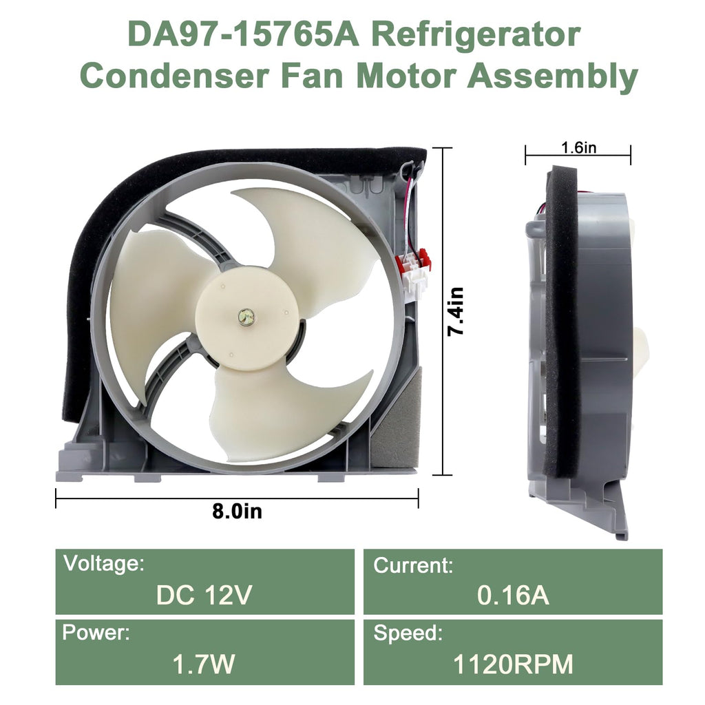 PANDEELS DA97-15765A DA31-00340A Refrigerator Condenser Fan Motor Assembly