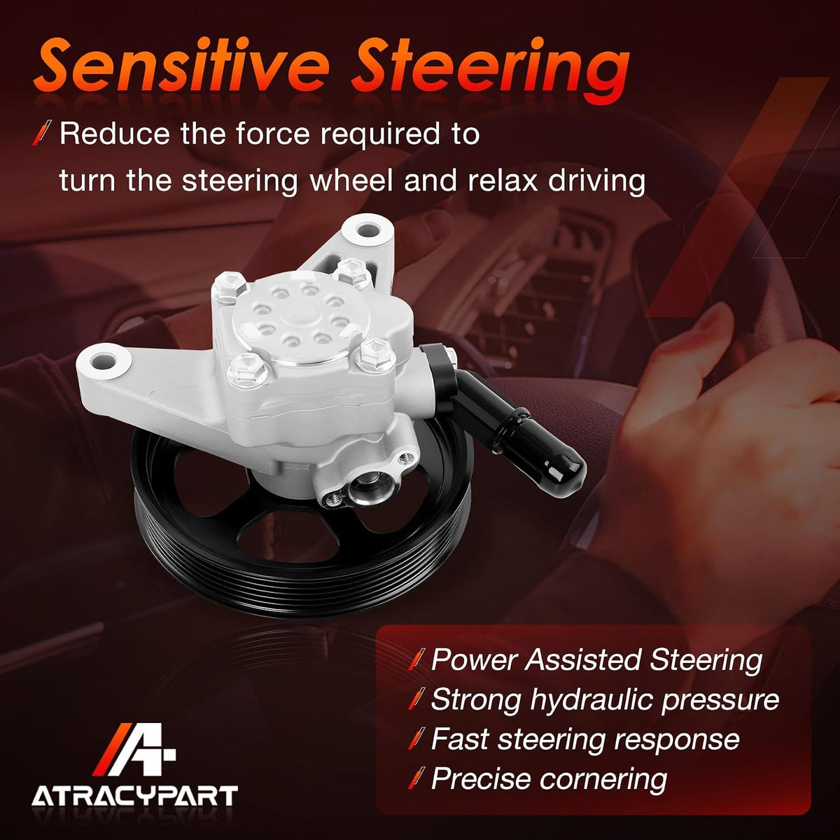 Power Steering Pump Compatible with 2003-2007 Honda Accord 3.0L V6