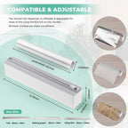 Magnetic Plastic Wrap Dispenser with Cutter - Quasziwa Upgrade Practical Refillable Cling Wrap Aluminum Tin Foil