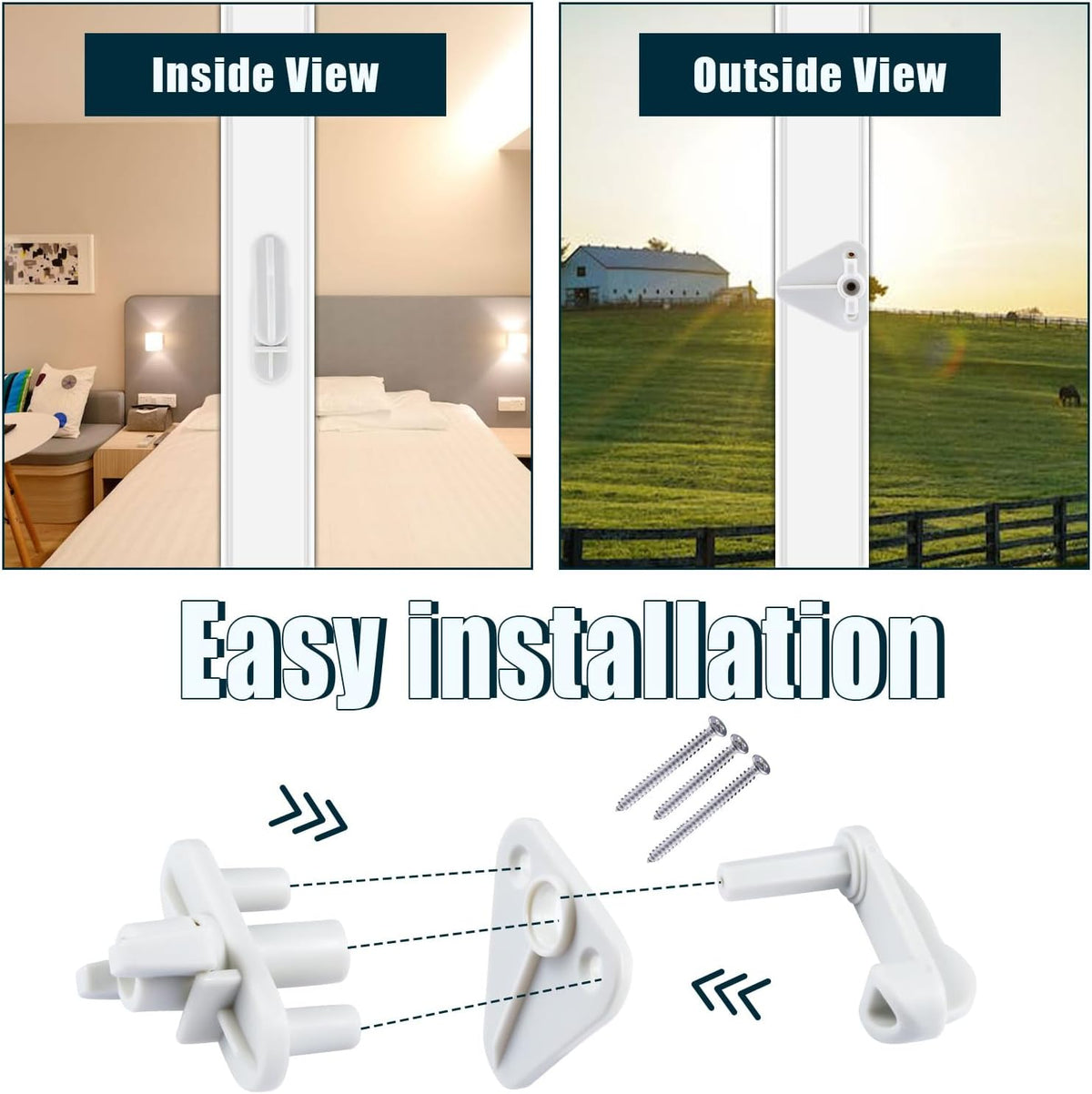 2 Sets Pontoon Gate Latch Replacement Kit, Pontoon Door Latch Fits 1-1.25inch Square Frames Boat Latch Lock Pontoon Gate Accessories Suitable for Left & Right Hinged Doors Includes Hardware