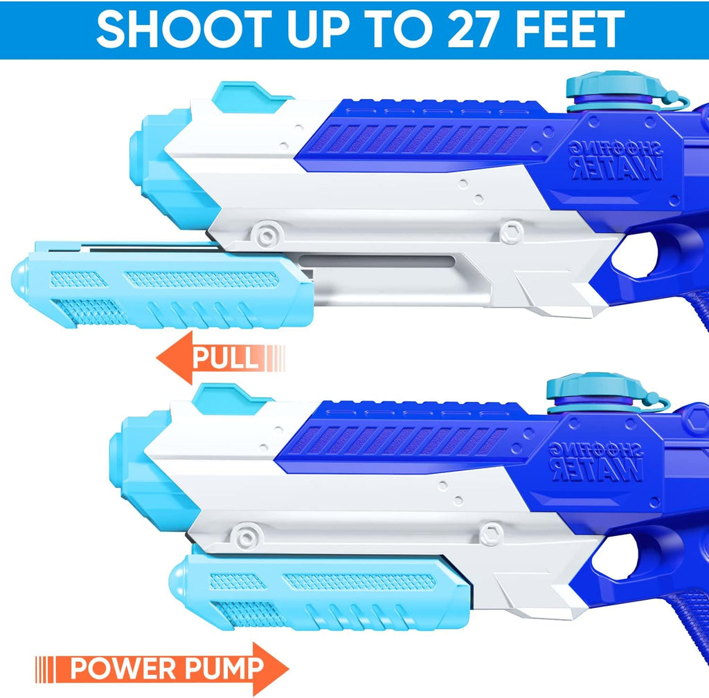 Water Guns for Kids Adults 4 Pack 400CC Long Range Squirt Toy, Pool Beach Summer Gifts