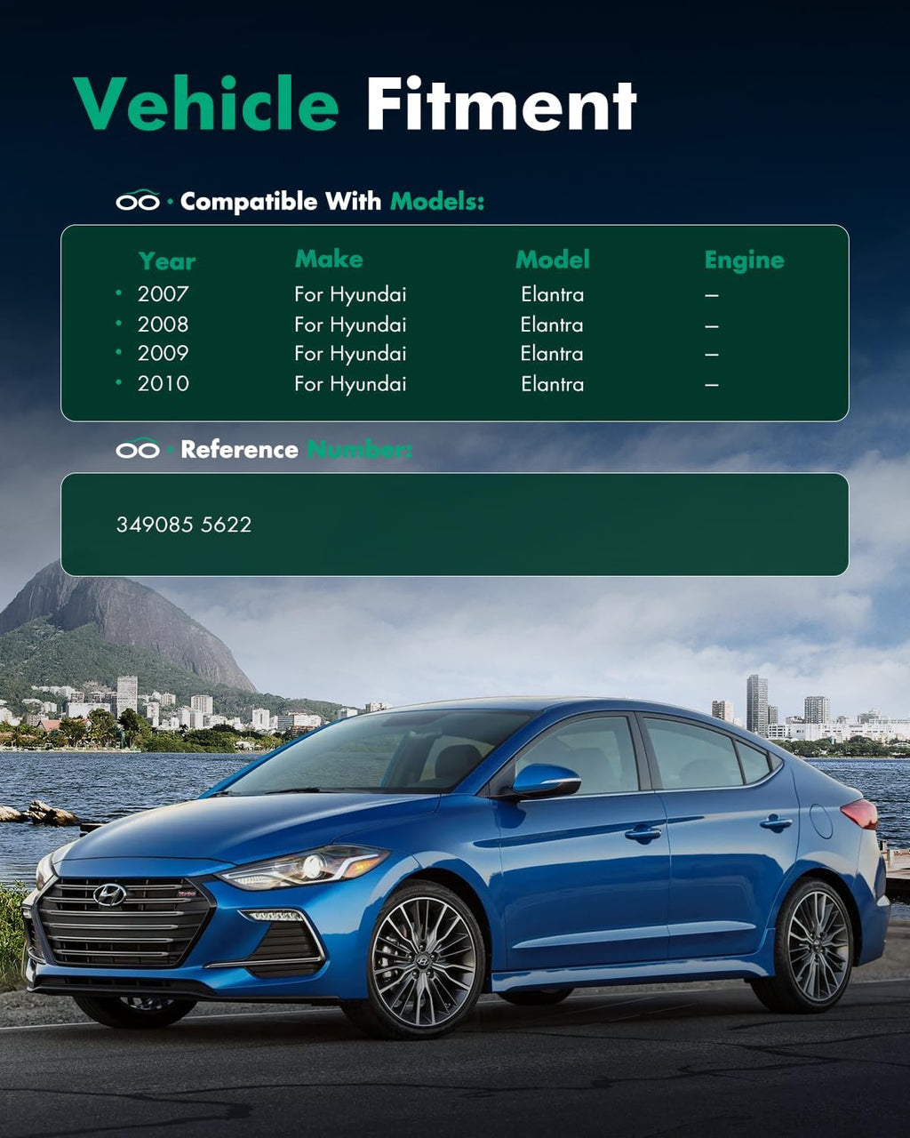 SCITOO Rear Shock Absorbers Fit for 2007-2010 for Hyundai Elantra Struts