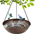 13" Metal Hanging Bird Bath with Chains and Hook