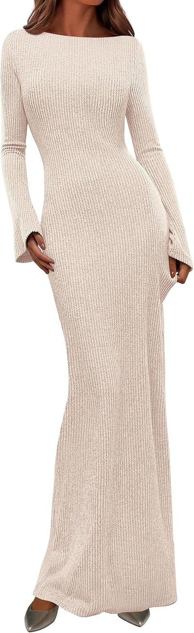 Women's Fall Long Sleeve Bodycon Maxi Dresses