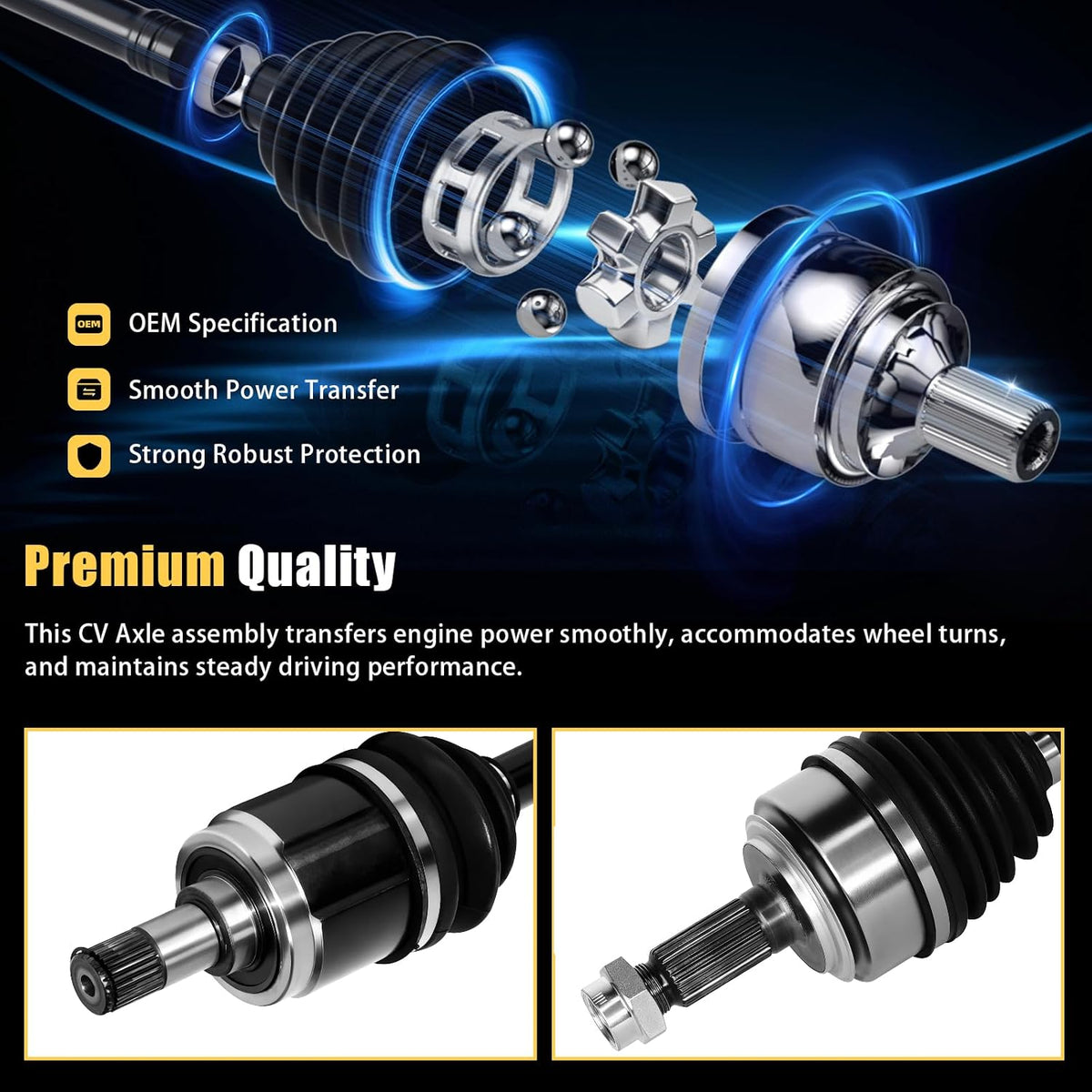 2PCS Front CV Axle Shaft Assembly Compatible with Honda CR-V CRV L4 2.4L 2002 2003 2004 2005 2006, Driver and Passenger Side, ‎NCV36123, NCV36134