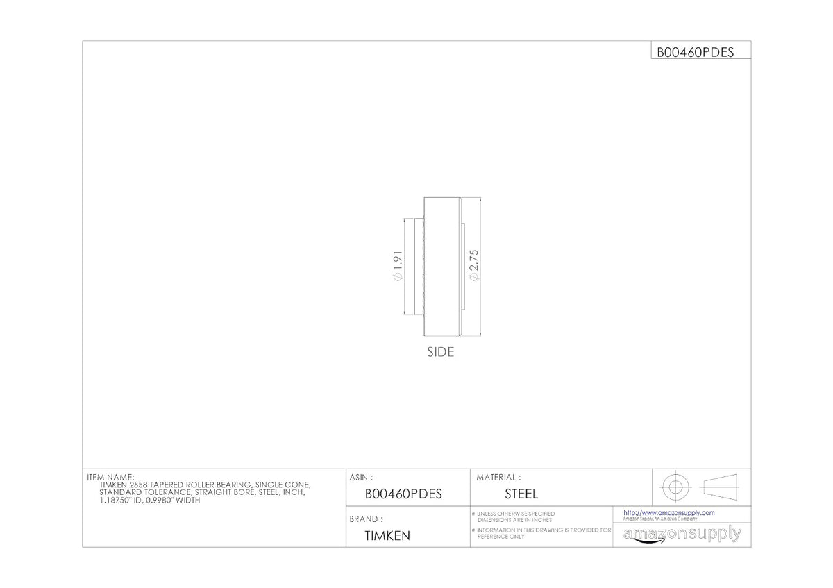 Timken Tapered Roller Bearing Cone - 2558