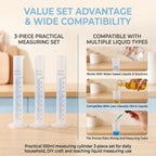 ECHO-OVE 3 Pcs Plastic Graduated Cylinders, 2-Sided Measuring Lines，100ml