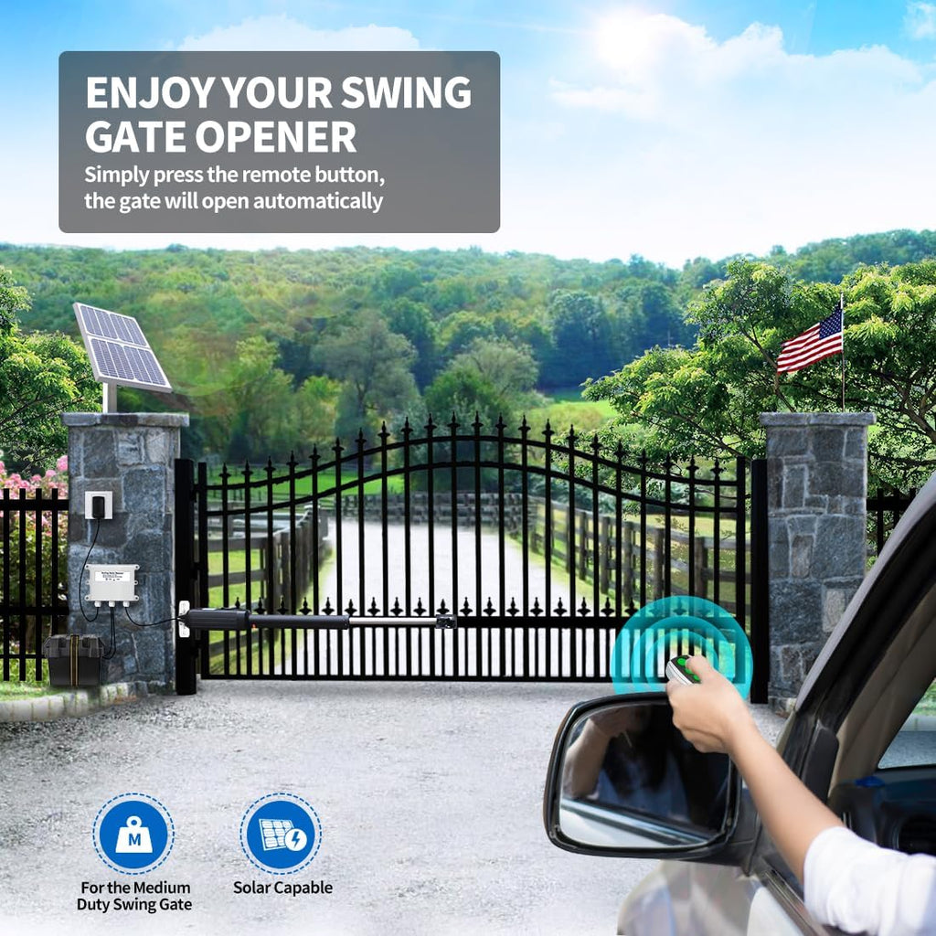 A5S Solar Single Swing Gate Opener Medium Duty
