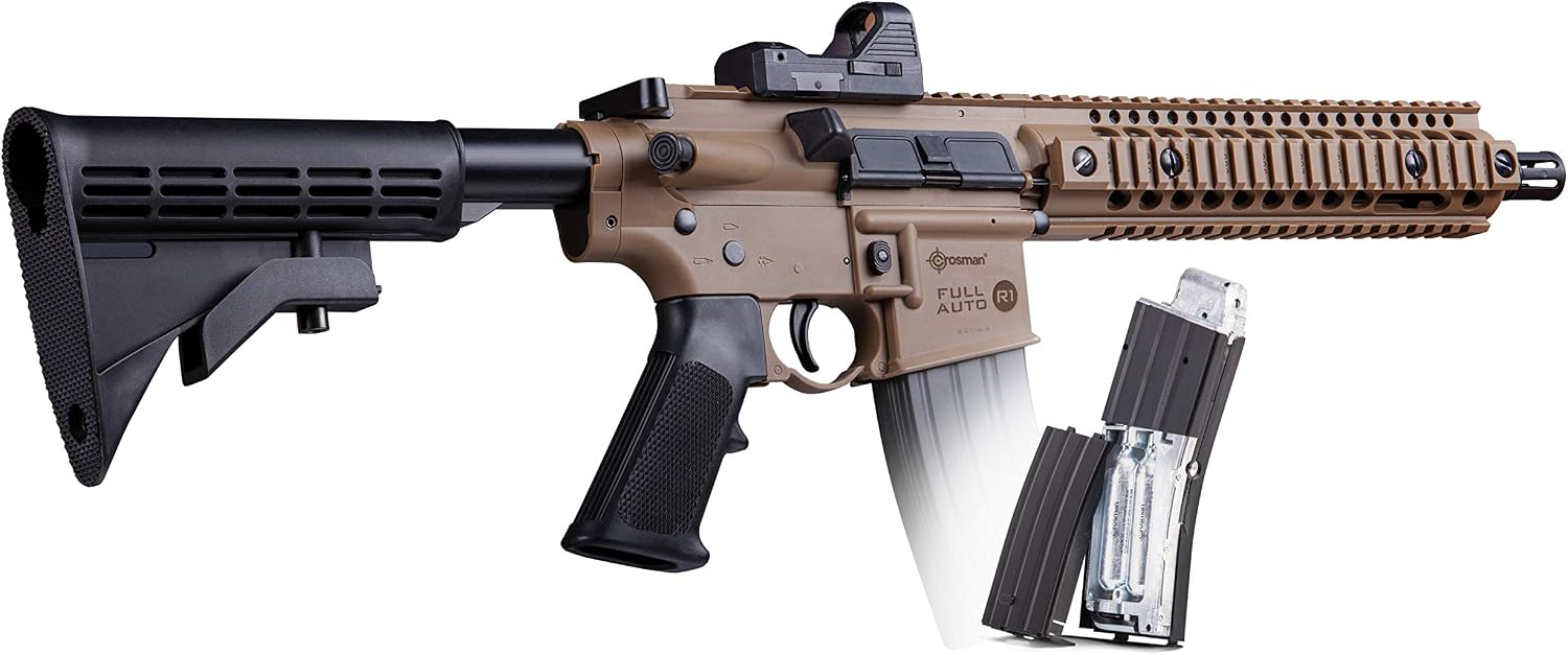 Full Auto R1 CO2 BB Rifle + Red Dot + 15-Count CO2 | Full Auto R1 Rifle - Red Dot Sight Included - 15-Count Co2