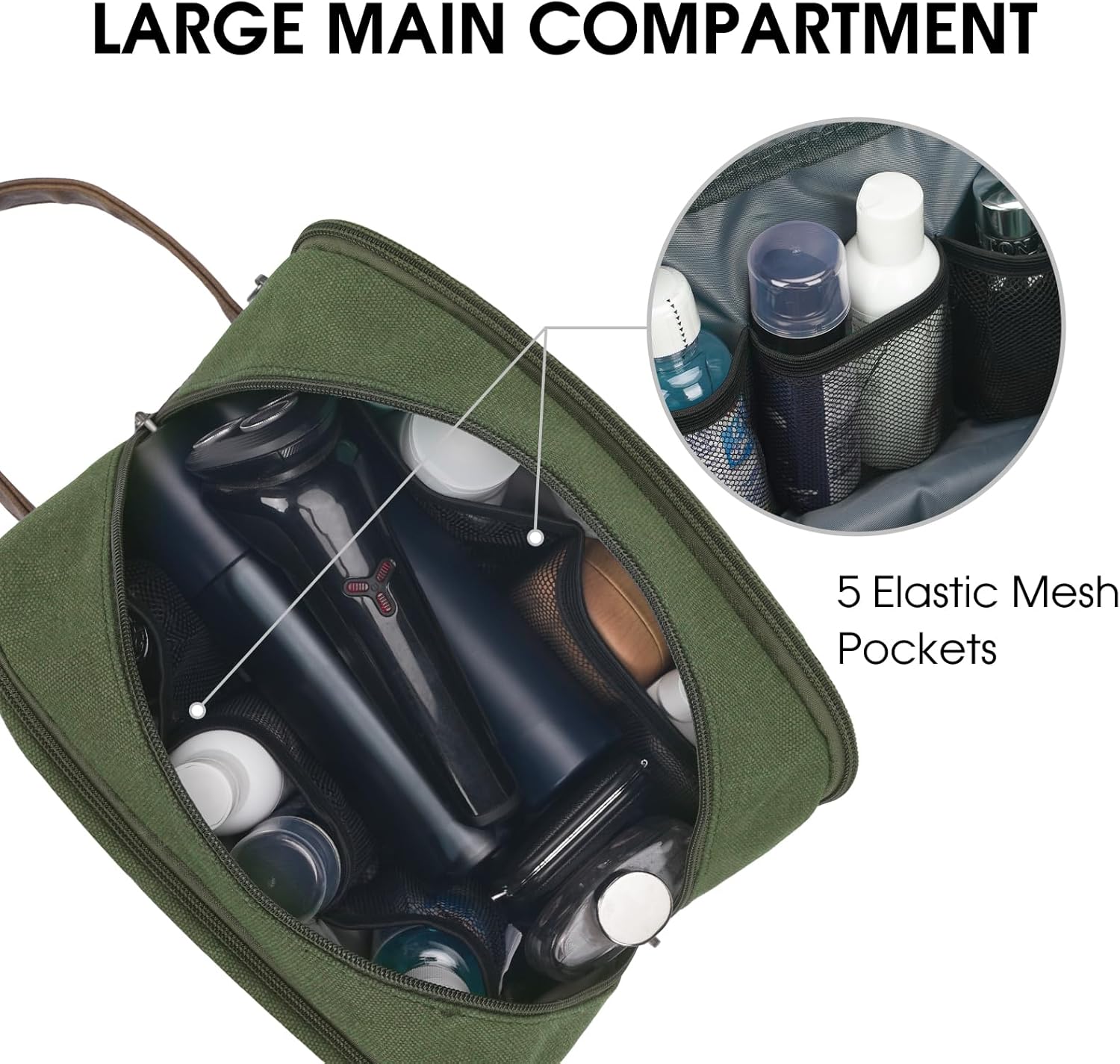 Travel Toiletry Bag for Men Large Toiletries Shaving Bag Water Resistant Hanging Dopp Kit Travel Accessories Bag for