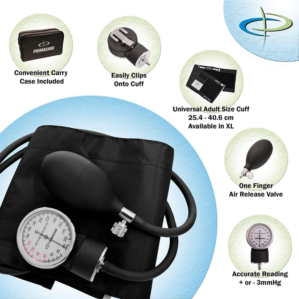 DS-9192 Classic Series Adult Size Professional Blood Pressure Kit with Aneroid Sphygmomanometer, Latex-Free