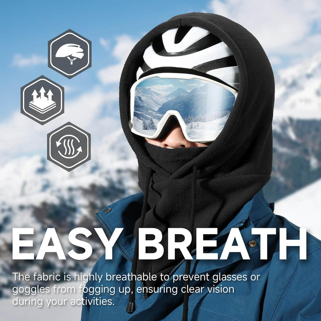 Face Balaclava Ski Mask: Windproof Thermal Convertible for Men Women | Fleece Warm Hooded Full Head Cover Neck Scarf