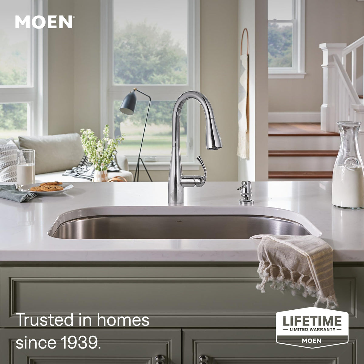 Essie Pulldown Kitchen Faucet, Chrome, 87014
