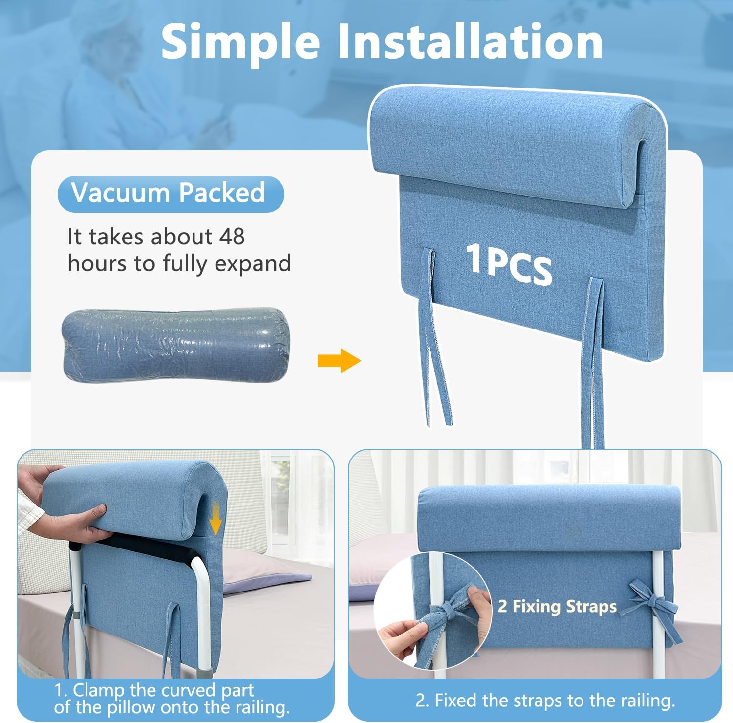 Bed Rail Padding Cushion, Bed Rail Covers Padded for Hospital Beds, Beds Fall Protector, Bedside Guard Bumper Barrier