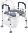 Toilet Seat Risers for Seniors, Raised Toilet Seat with Handles | Elevated Toilet Seat with Padded Seat, Adjustable