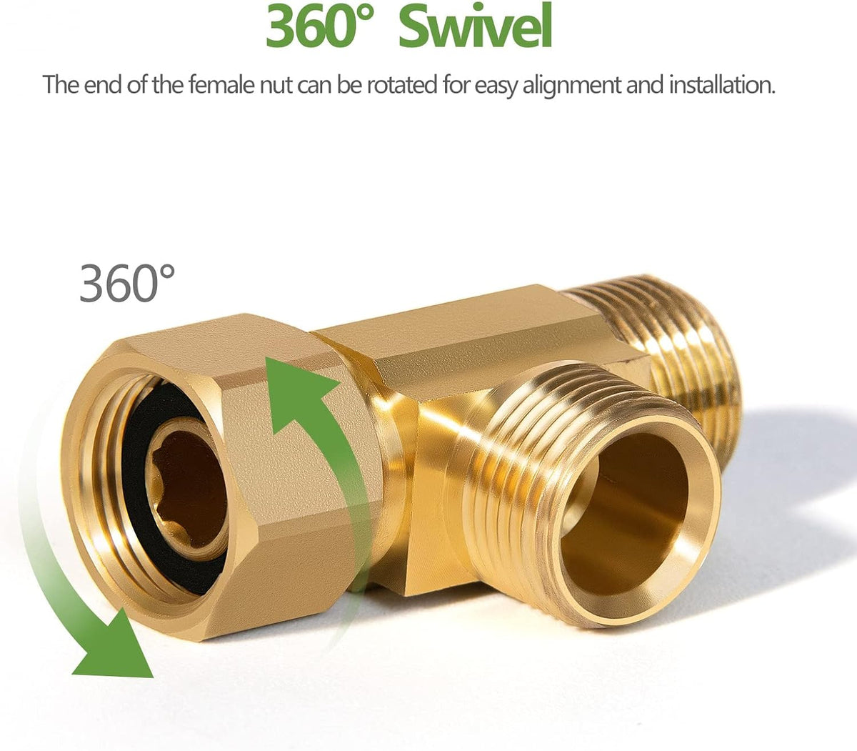 Lead-Free Brass 2 PCS 3/8 Inch Angle Stop Add-A-Tee Compression Tee Valve