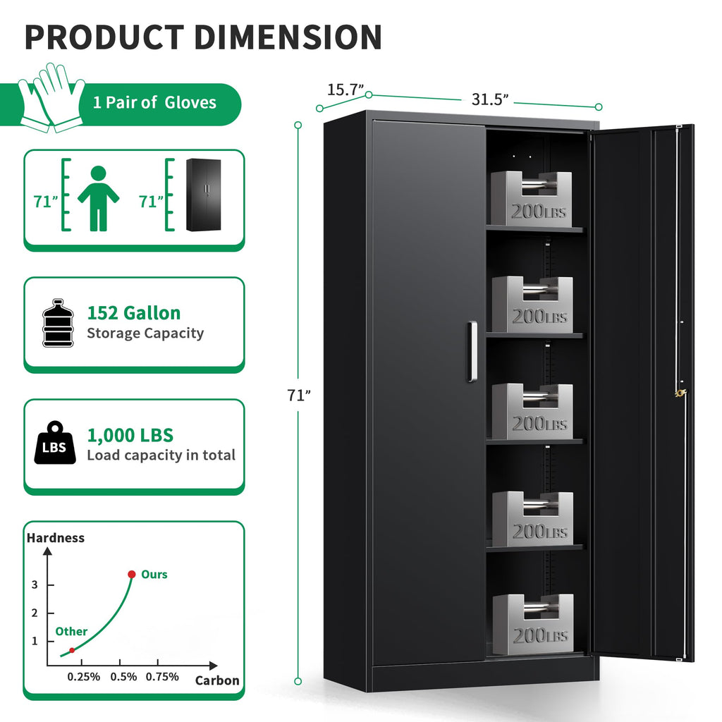 Metal Garage Storage Cabinet, Durable Metal Storage Solution