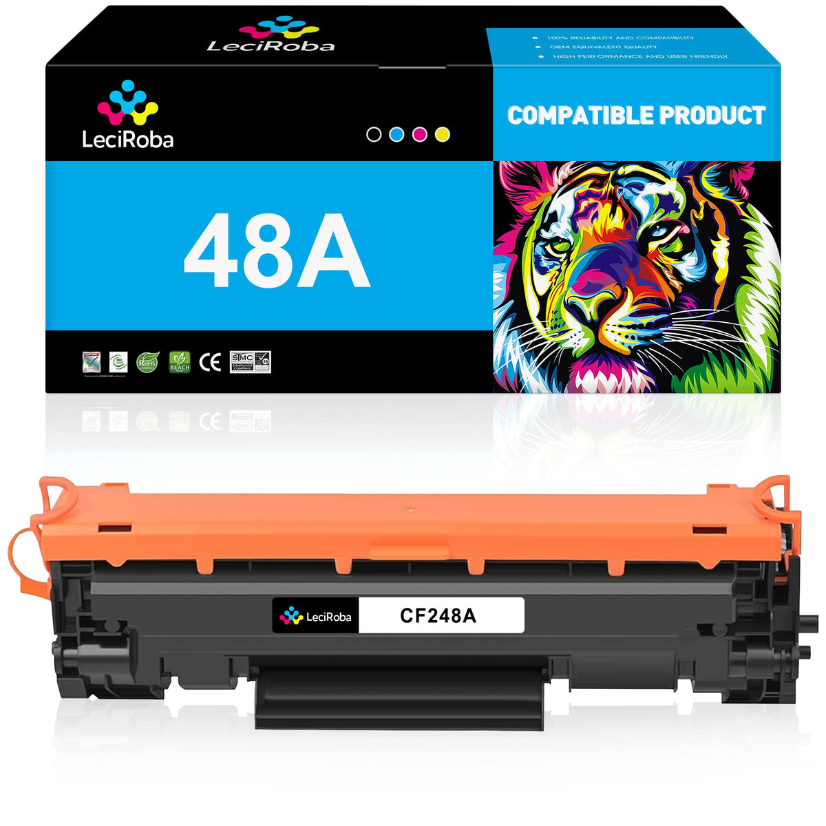 Compatible 48A CF248A Black Toner Cartridge Replacement for HP