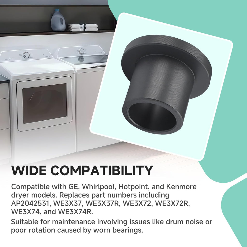 MUGLFPT WE3X75 Drum Bearing Compatible with GE, Whirlpool Dryers, 2-Pack