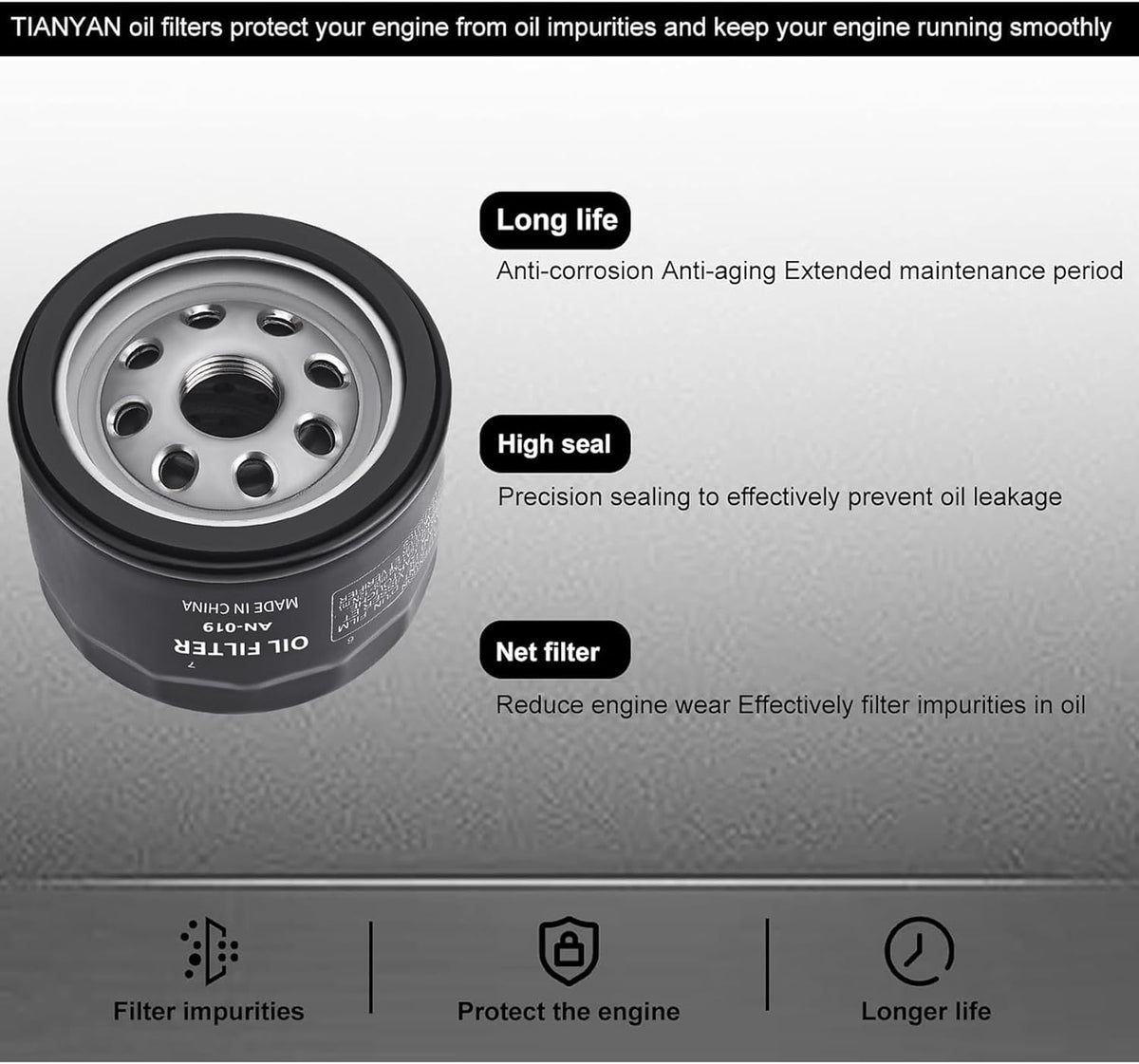 TIANYAN 12 050 01‑S Oil Filter 12 050 01 for Kohler Lawn Mower Engines, 1PC