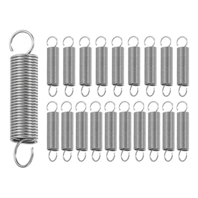 20Pcs Stainless Steel Extension Spring Dual Hook 0.5mmWD, 5x25mmODxL