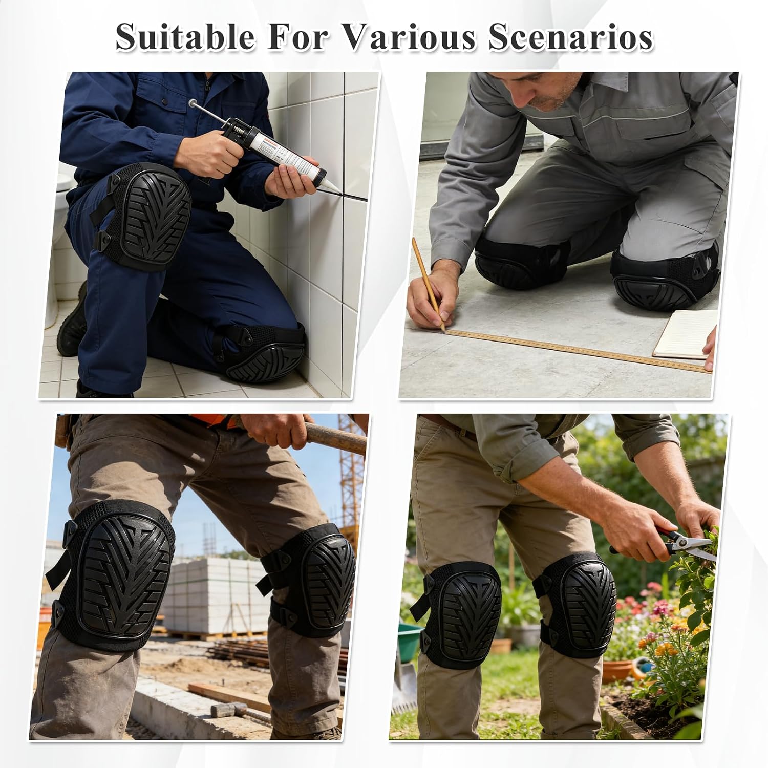 Work Knee Pads TPE Shield Gel Core 1 Pair Breathable Mesh