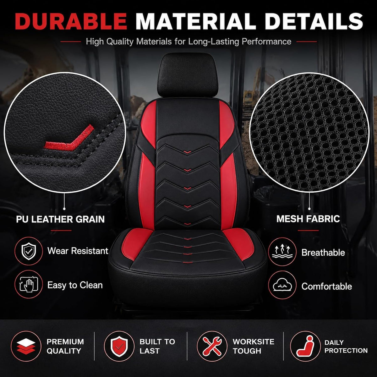 PHONTIDAYU Excavator Seat Cover for Bobcat E35 2010‑2026